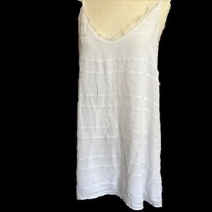 White Scalloped Trim Slip Dress